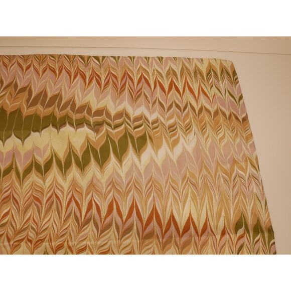 BAAR & BEARDS Abstract Print Brown Pink Green Square Scarf Japan Hand Rolled - Picture 4 of 9